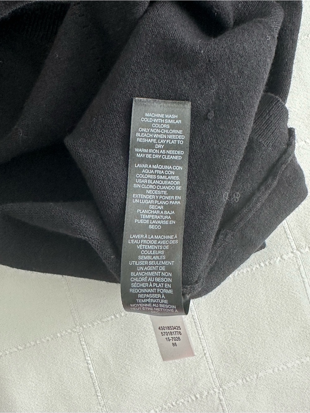 White House Black Market Black Turtleneck Sweater With Gold accents on sleeves. - Picture 7 of 8